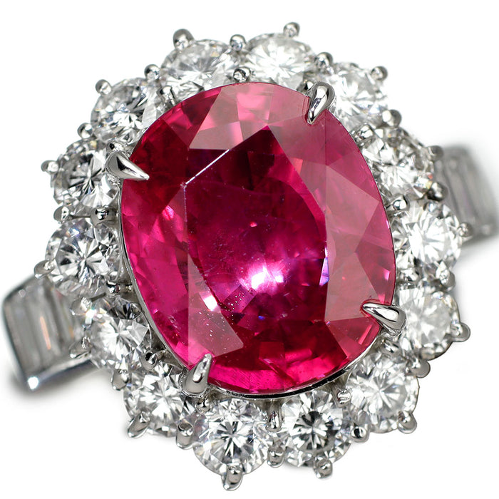 Pt900 ルビー ダイヤモンド リング 7.25ct D2.658ct