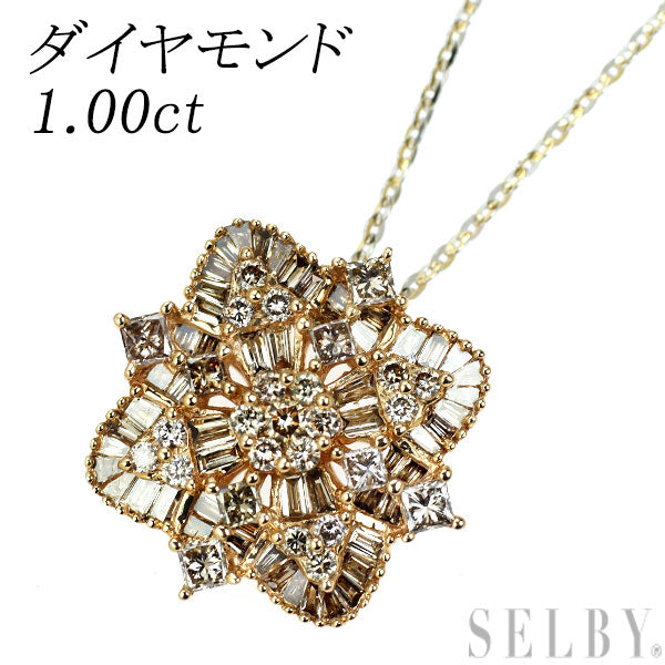 K18YG/WG/PG ダイヤモンド ペンダントネックレス 1.00ct