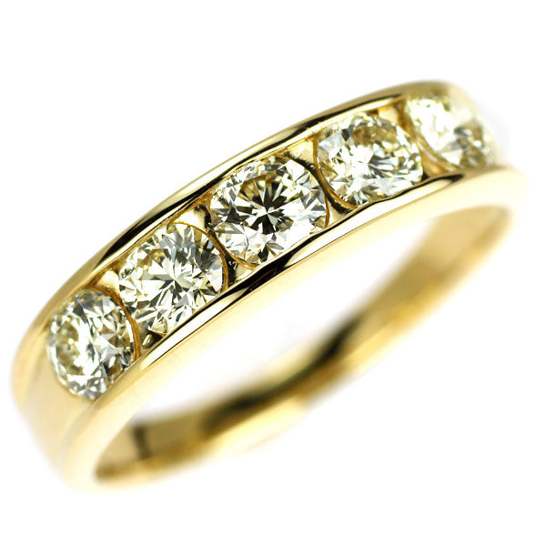 K18YG ダイヤモンド リング 1.00ct 一文字