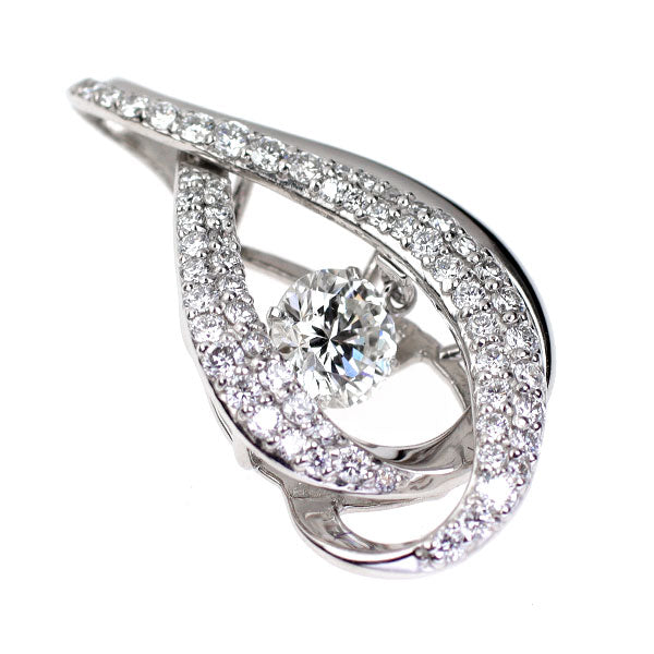Pt900 ダイヤモンド ペンダントトップ 0.756ct D0.65ct