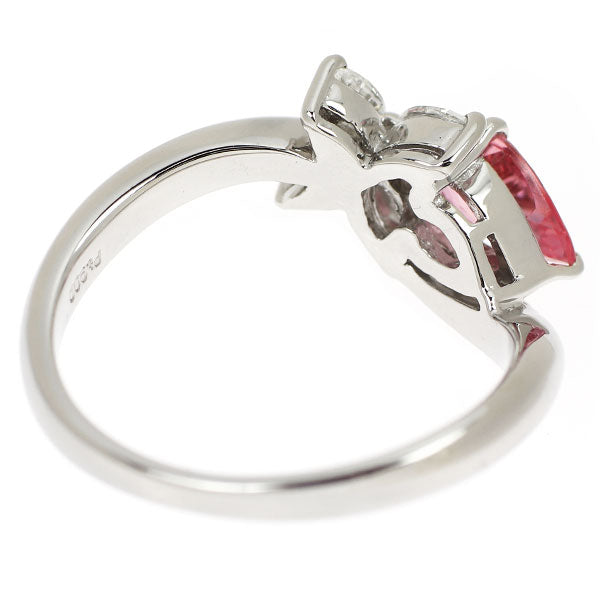 Pt900 ファンシーカラーサファイア ダイヤモンド リング 0.708ct D0.29ct