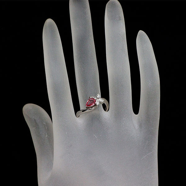 Pt900 ファンシーカラーサファイア ダイヤモンド リング 0.708ct D0.29ct