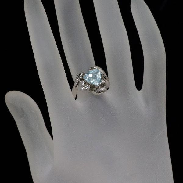Pt900 モザンビーク産 パライバトルマリン ダイヤモンド リング 2.724ct D0.13ct