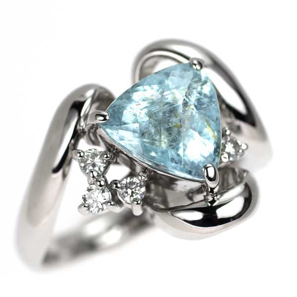 Pt900 モザンビーク産 パライバトルマリン ダイヤモンド リング 2.724ct D0.13ct