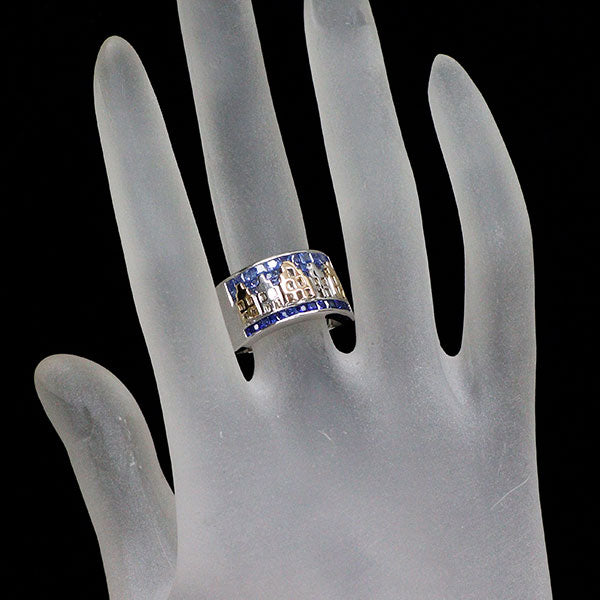 K18YG/WG/PG サファイア ダイヤモンド リング 1.43ct D0.22ct