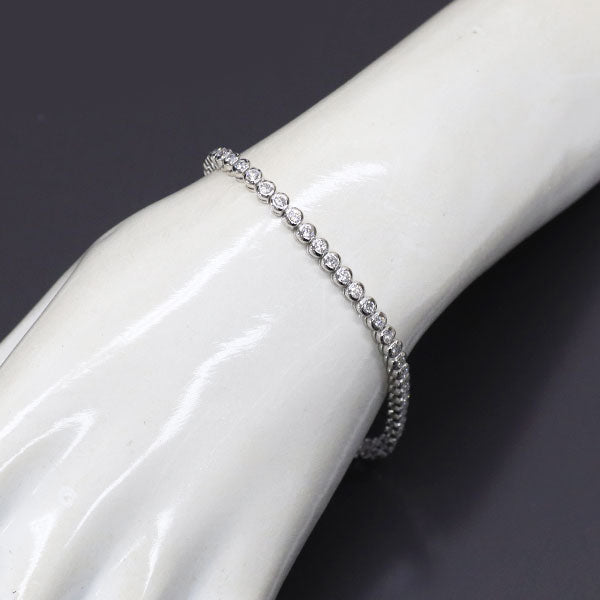 K14WG/ Pt900 ダイヤモンド ブレスレット 2.50ct テニス