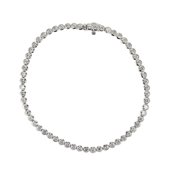 K14WG/ Pt900 ダイヤモンド ブレスレット 2.50ct テニス