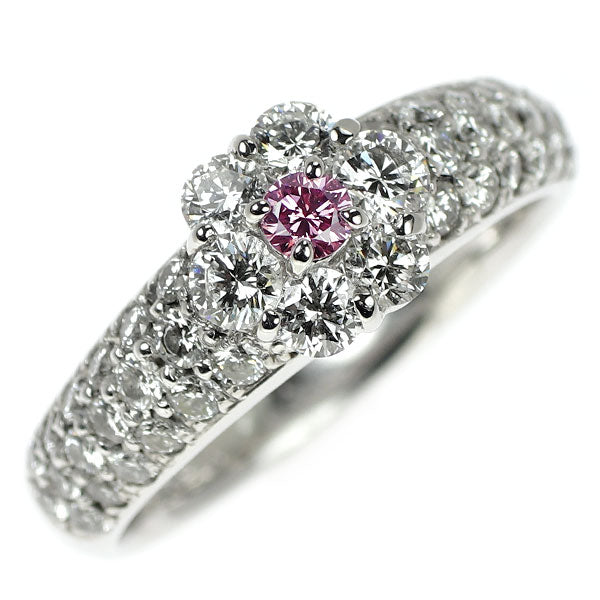 モニッケンダム 希少 Pt900 天然ピンクダイヤモンド リング 0.095ct FIPP SI2 D1.16ct フラワー