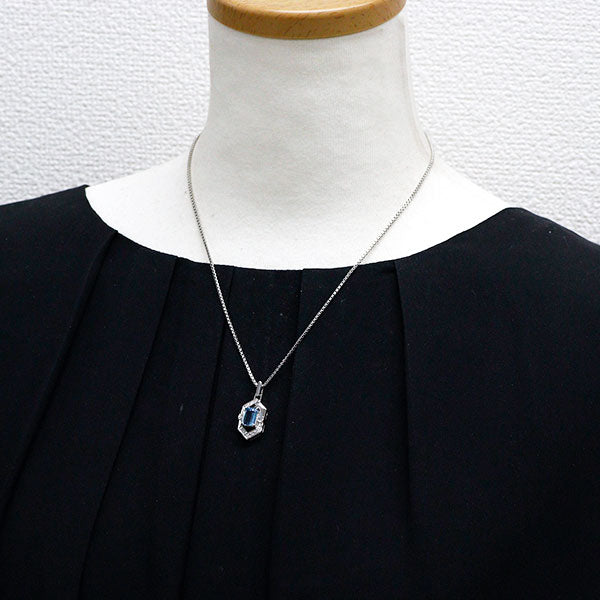 ポーラ Pt900 アクアマリン ダイヤモンド ペンダントネックレス 1.10ct D0.26ct