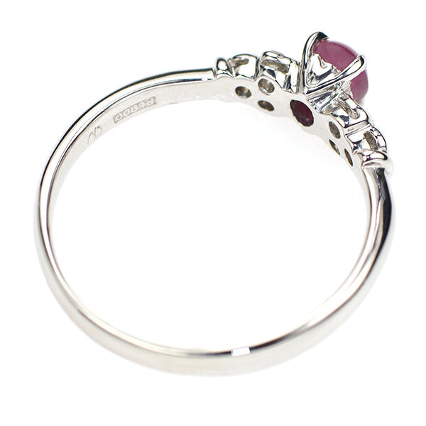 Pt900 スター ルビー ダイヤモンド リング 0.80ct D0.16ct