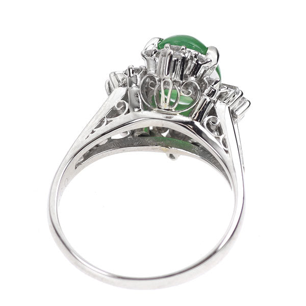 Pt900 翡翠/ヒスイ ダイヤモンド リング D0.54ct