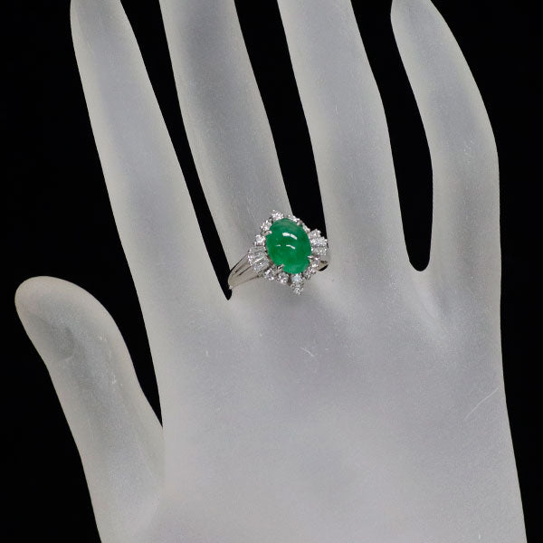 Pt900 翡翠/ヒスイ ダイヤモンド リング D0.54ct