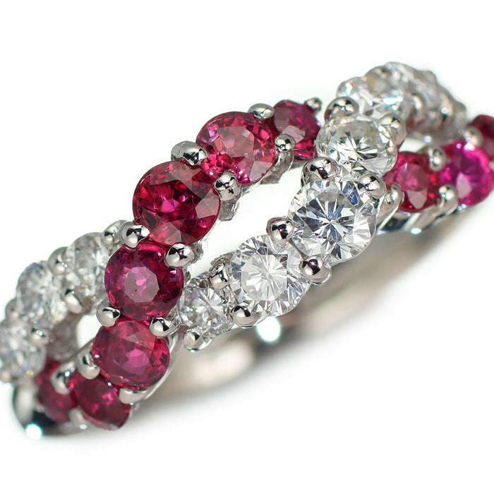 Pt900 ルビー ダイヤモンド リング 1.01ct D0.67ct