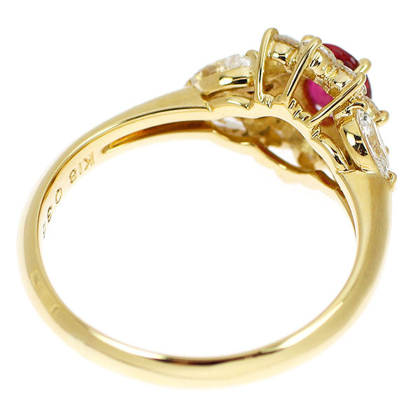 K18YG ルビー ダイヤモンド リング 0.38ct D0.61ct