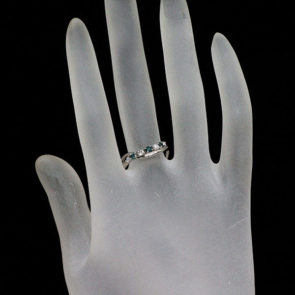希少 Pt900 アレキサンドライト ダイヤモンド リング 0.21ct D0.16ct