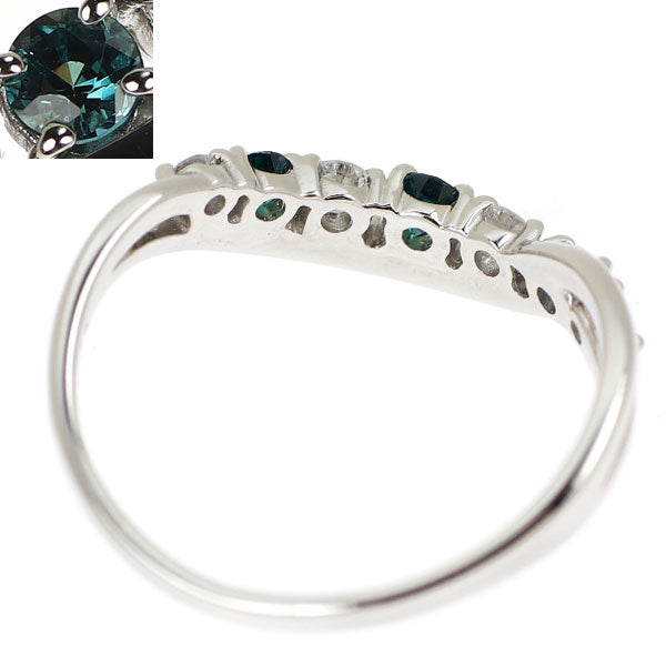 希少 Pt900 アレキサンドライト ダイヤモンド リング 0.21ct D0.16ct