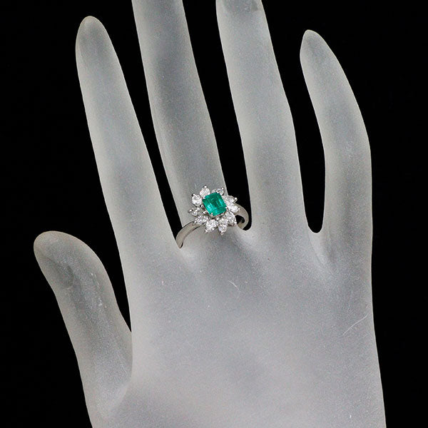 pt900 エメラルド ダイヤ付きリング E201 D060 指輪約13号(O） 楽天市場】Pt900 E0.90/D0.41ctリング 指輪 プラチナ エメラルド