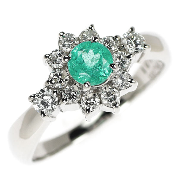 Pt900 ブラジル産 パライバトルマリン ダイヤモンド リング 0.46ct D0.51ct