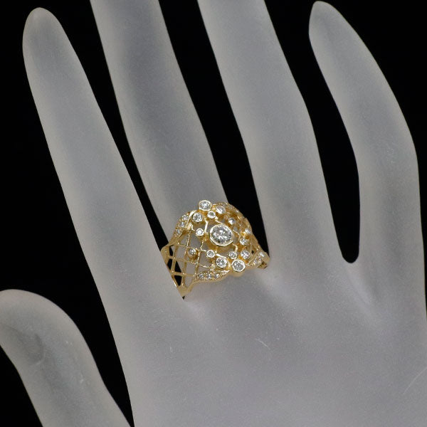 K18YG ダイヤモンド リング 0.23ct D0.31ct