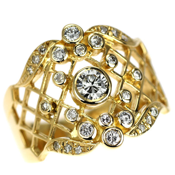 K18YG ダイヤモンド リング 0.23ct D0.31ct