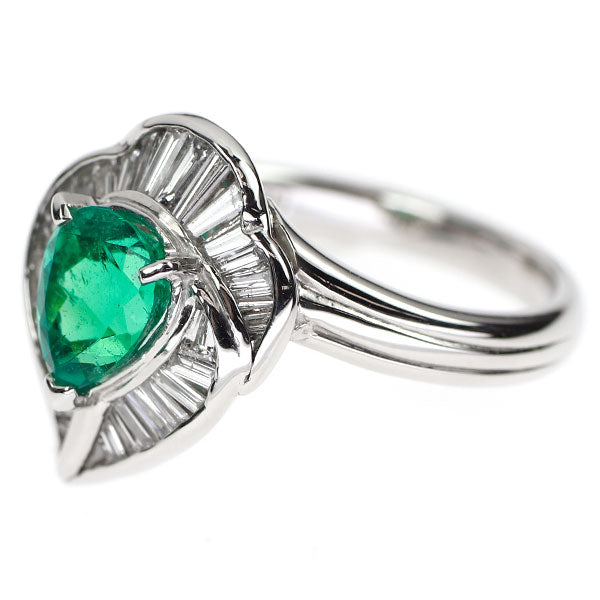 Pt900 エメラルド ダイヤモンド リング 1.12ct D0.48ct