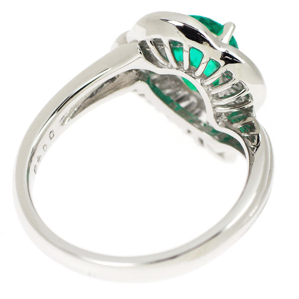 Pt900 エメラルド ダイヤモンド リング 1.12ct D0.48ct