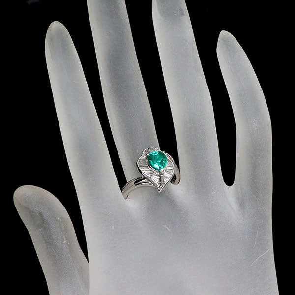 Pt900 エメラルド ダイヤモンド リング 1.12ct D0.48ct