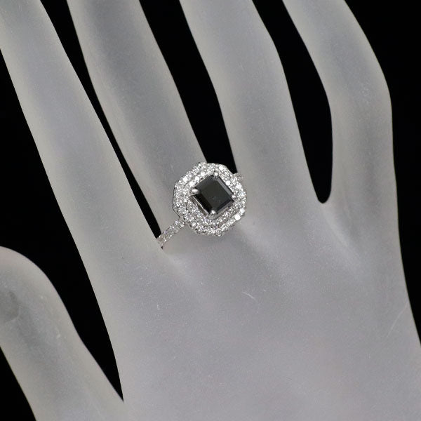 K18WG ブラック/カラーレス ダイヤモンド リング 1.20ct D0.63ct