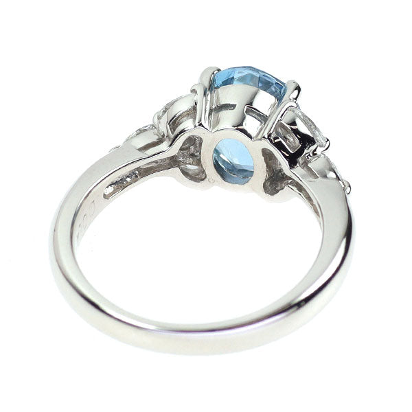 Pt900 サンタマリアカラーアクアマリン ダイヤモンド リング 1.60ct D0.44ct