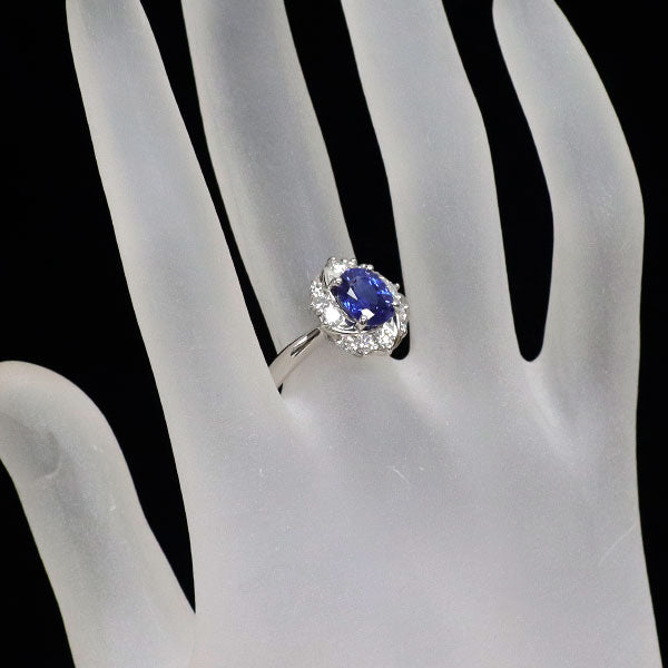 Pt900 サファイア ダイヤモンド リング 2.25ct D0.54ct