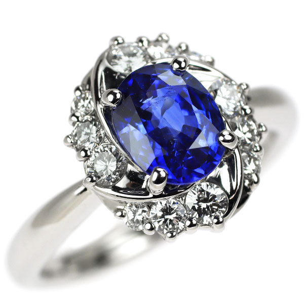 Pt900 サファイア ダイヤモンド リング 2.25ct D0.54ct