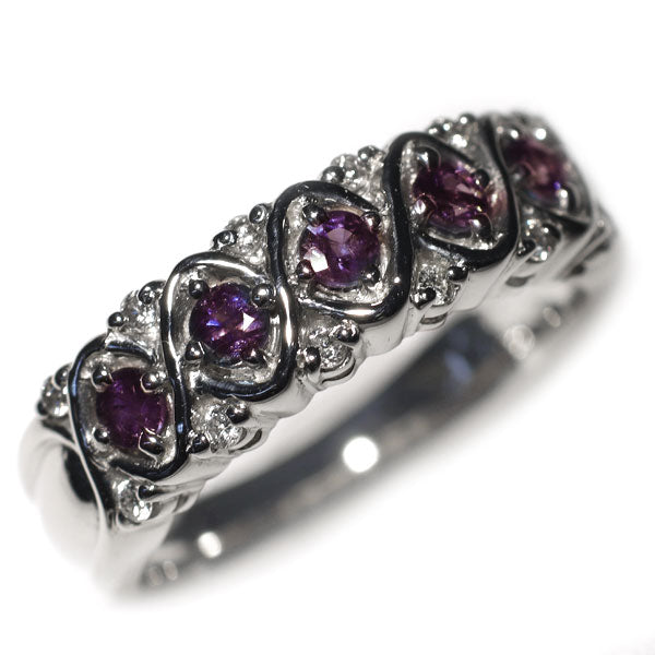 希少 Pt900 アレキサンドライト ダイヤモンド リング 0.42ct D0.13ct