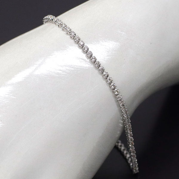 K18WG ダイヤモンド ブレスレット 1.00ct テニス