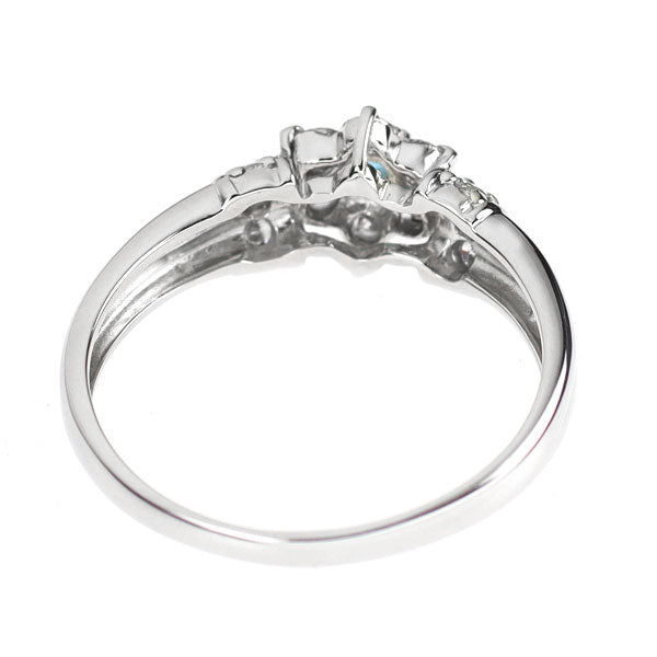 Pt900 パライバトルマリン ダイヤモンド リング 0.05ct D0.36ct フラワー