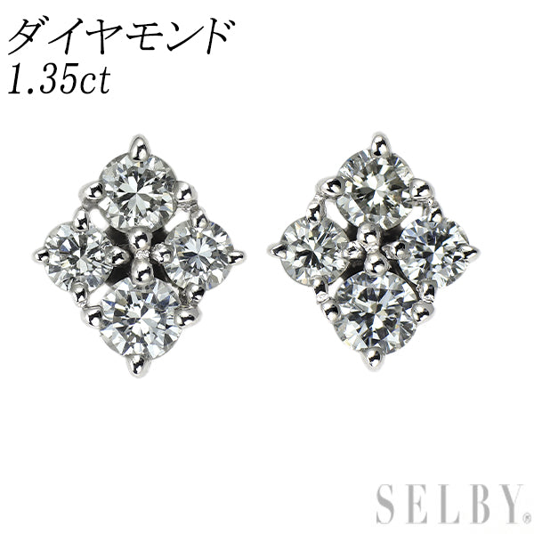 Pt900 ダイヤモンド ピアス 1.35ct