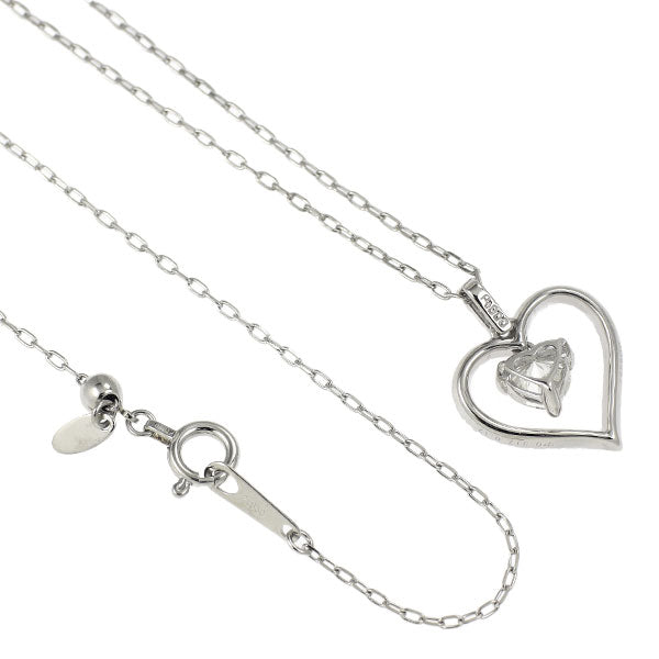Pt900/ Pt850 ハートシェイプ ダイヤモンド ペンダントネックレス 0.317ct D0.12ct