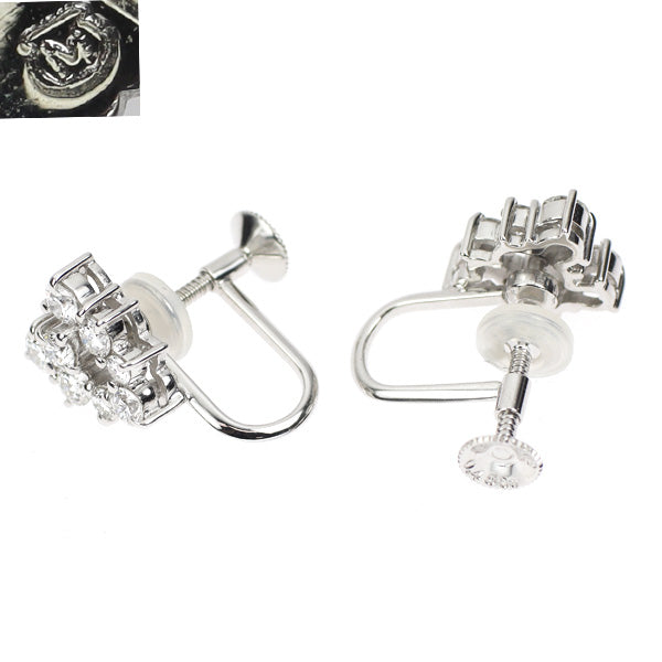 ミキモト K18WG ダイヤモンド イヤリング 0.90ct