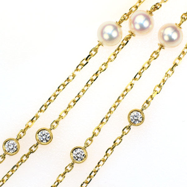 ミキモト K18YG ゴールデンパール ダイヤモンド アコヤ真珠 ペンダントネックレス 径約13.5mm D0.69ct 径約5.0mm 《セルビー銀座店》【中古】