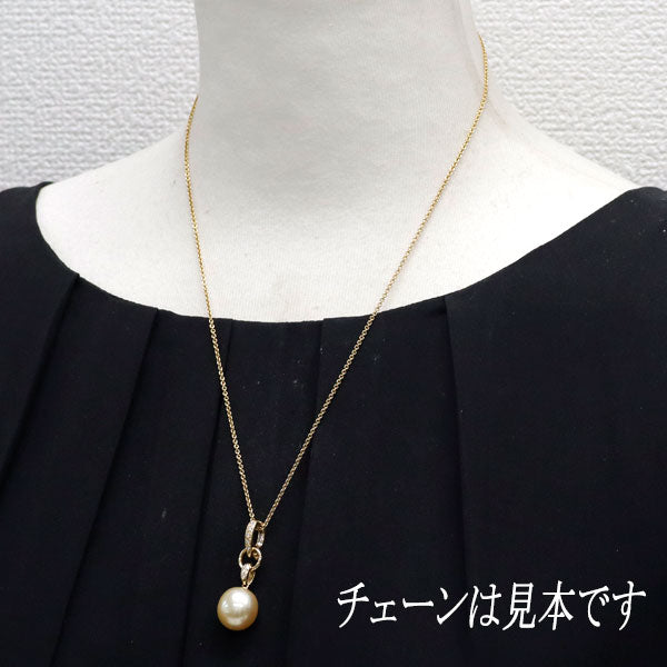 田崎真珠 K18YG 白蝶真珠/パール ダイヤモンド ペンダントトップ 径約12.5mm D0.09ct