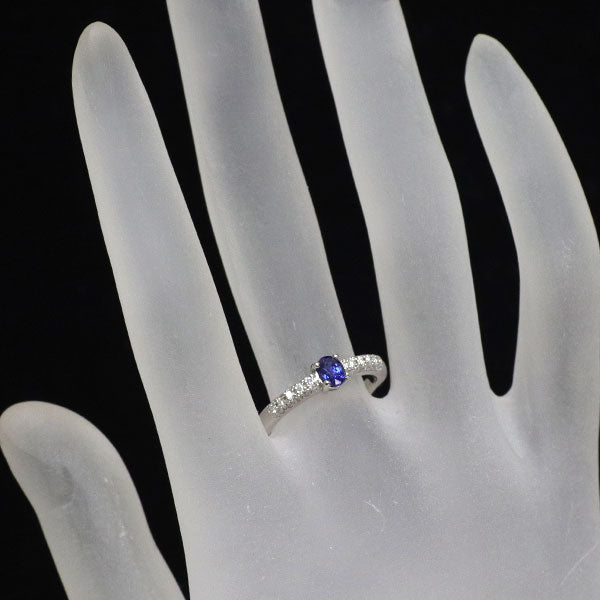 Pt900 ロイヤルブルーサファイア ダイヤモンド リング 0.39ct D0.17ct