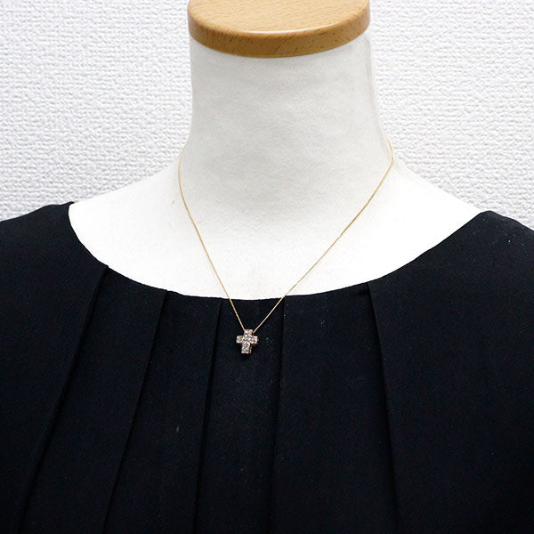 K18YG/PG ダイヤモンド ペンダントネックレス 0.60ct ミステリーセッティング クロス