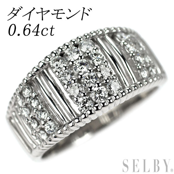 K18WG ダイヤモンド リング 0.64ct