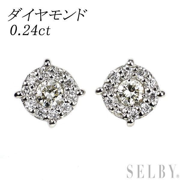Pt900 ダイヤモンド ピアス 0.24ct