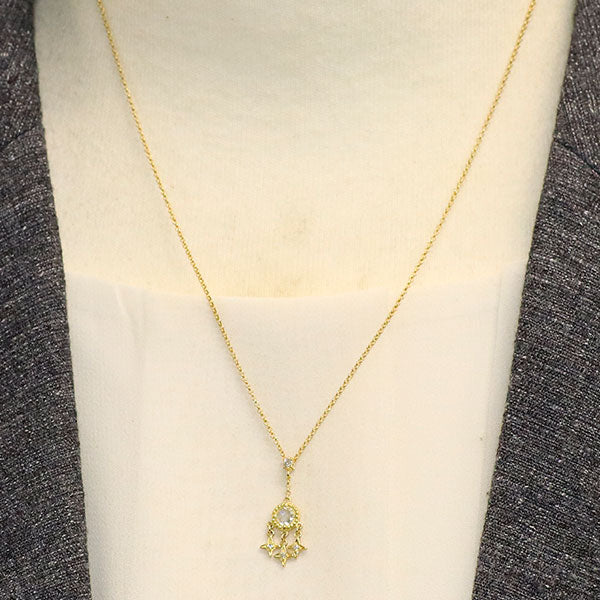 アーカー K18YG ダイヤモンド ペンダントネックレス 0.15ct