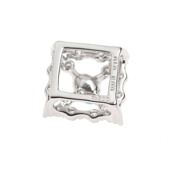Pt900 パライバトルマリン ダイヤモンド ペンダントトップ 0.08ct D0.10ct