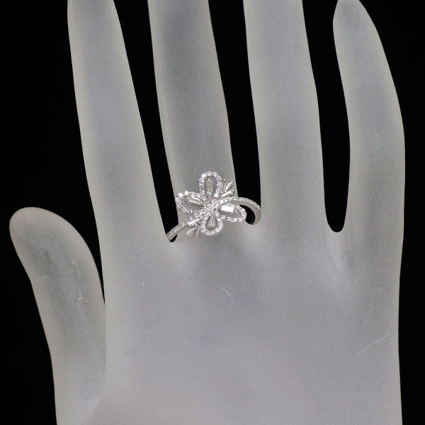 K18WG ダイヤモンド リング 0.58ct フラワー