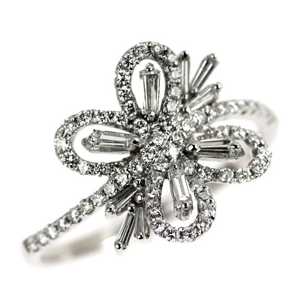 K18WG ダイヤモンド リング 0.58ct フラワー