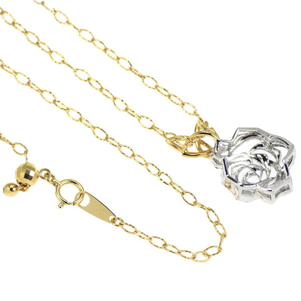 K18YG/WG ダイヤモンド ペンダントネックレス 0.50ct 薔薇 フラワー