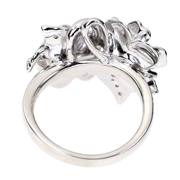 K18WG ダイヤモンド リング 0.19ct フラワー