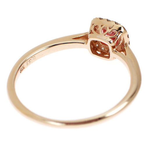 K18PG ロードクロサイト ダイヤモンド リング 0.33ct D0.09ct